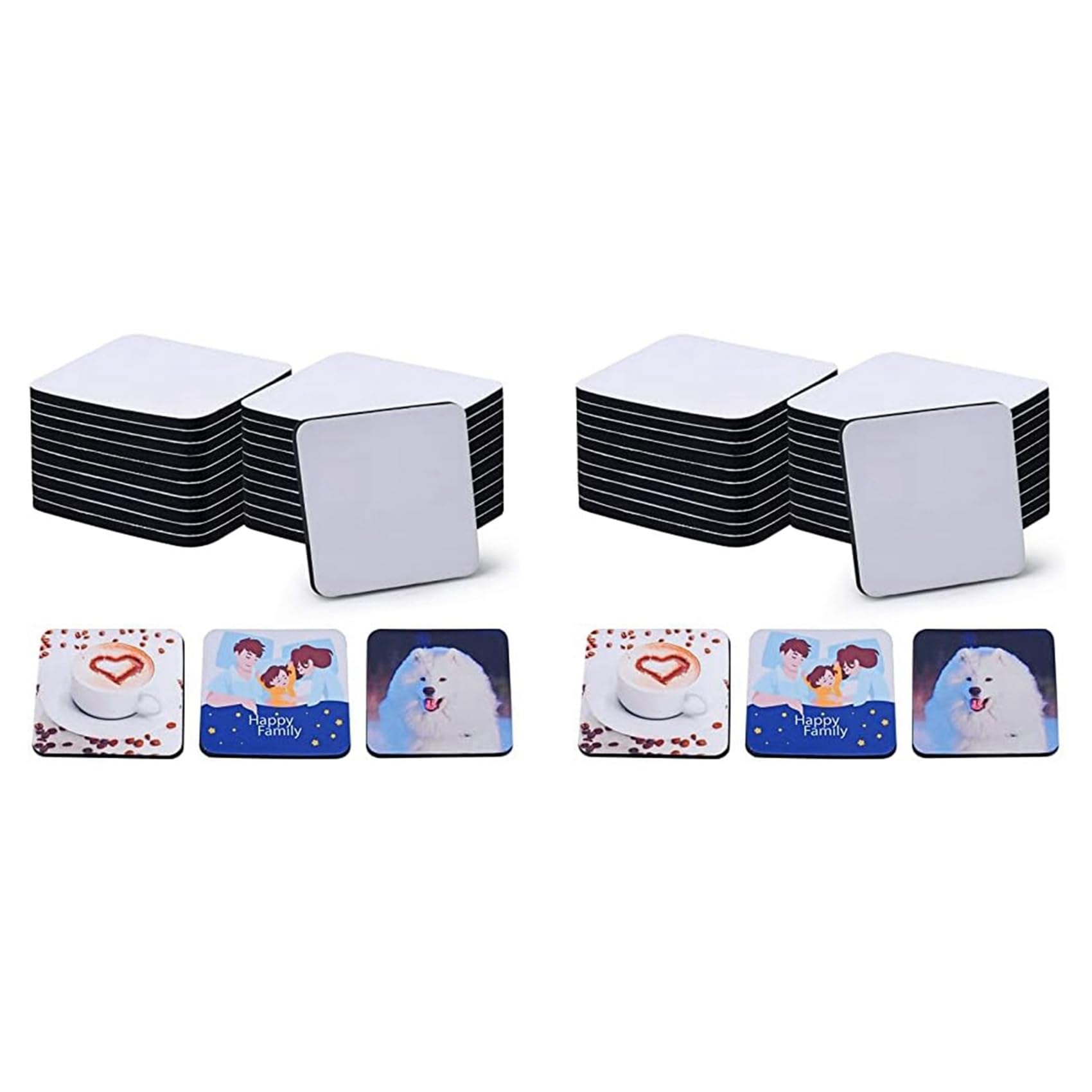 Hndhbfgrt 40PCS Square Sublimation Blanks Coasters,3.5 X 3.5 Inch/5MM for Thermal Sublimation DIY Crafts Painting Heat Transfer