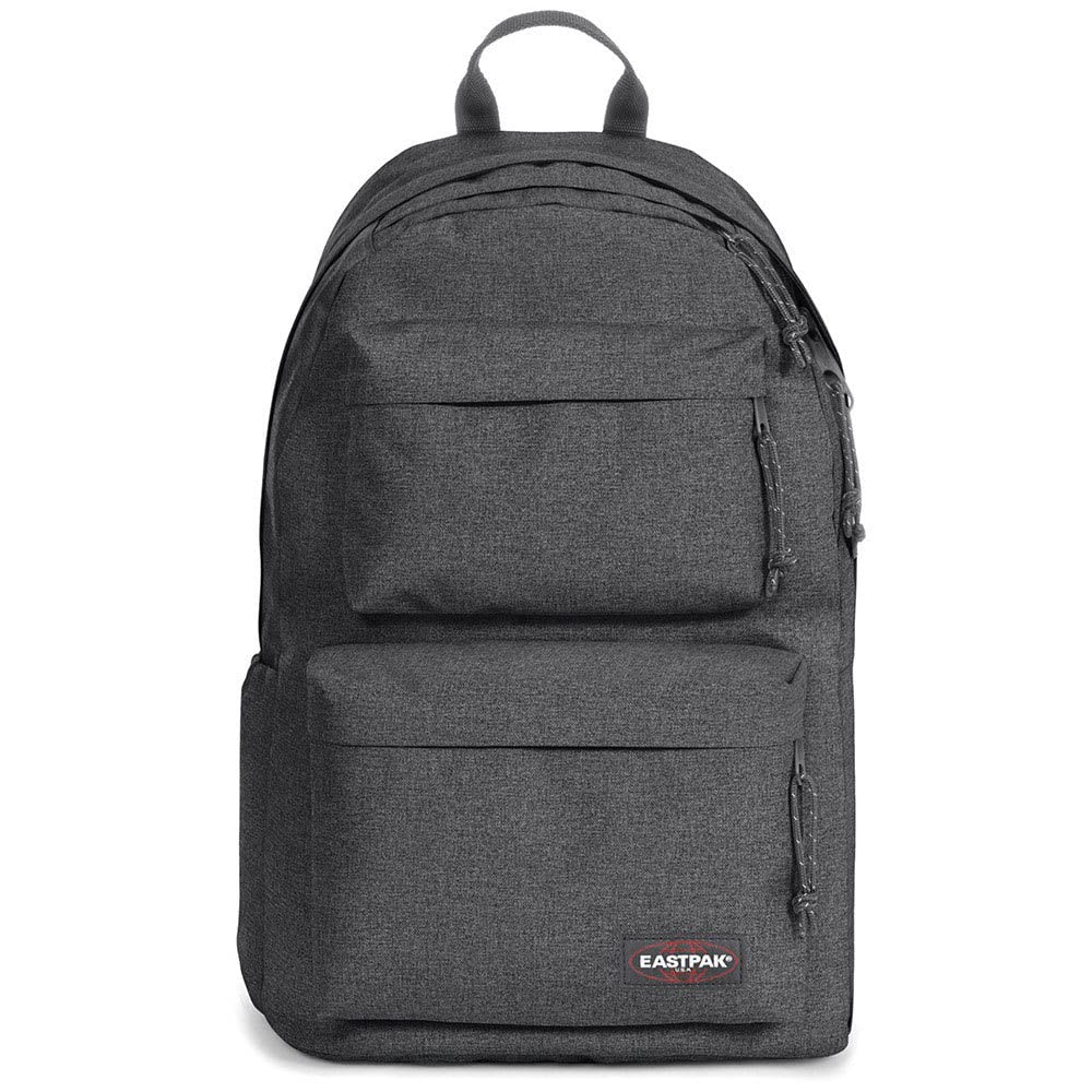 Padded Double – 24L Squared Backpack with Dual Front Pockets, 13” Laptop Sleeve, Bottle Holder & Padded Straps, Black Denim