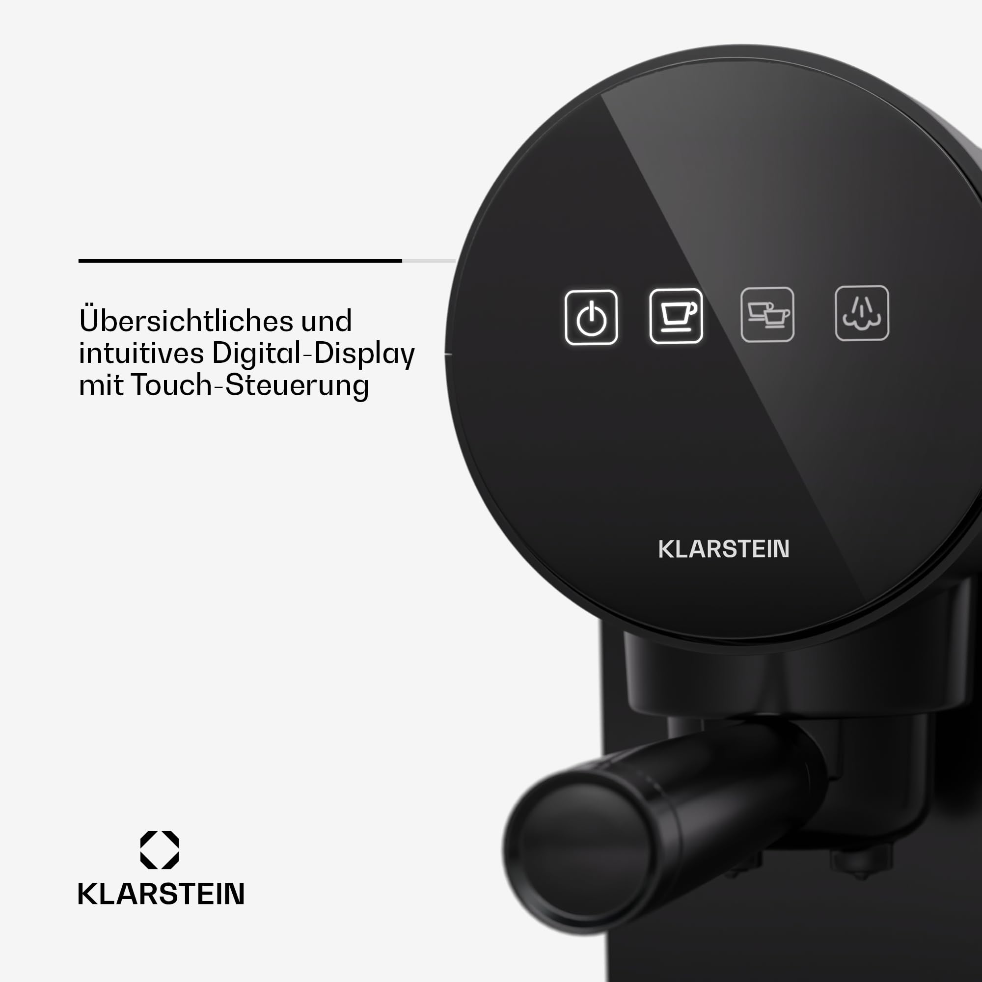 Klarstein Espresso Siebträgermaschine mit Milchaufschäumer, 0,9L Retro Mini-Espressomaschine mit Siebträger, 1360 Watt Kaffeemaschine Klein, Kaffeemaschine für Cappuccino, Latte & Macchiato