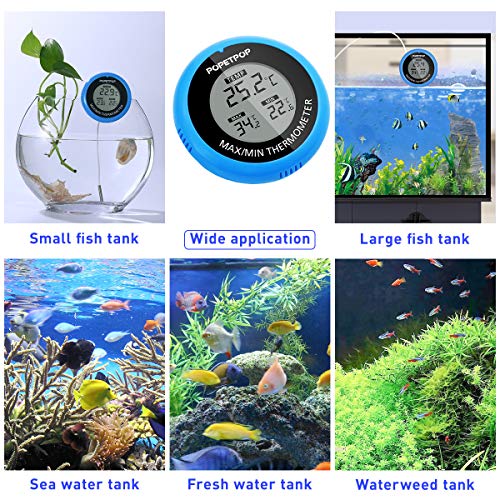 POPETPOP LCD Digital Aquarium Thermometer High Precision Digital Fish Tank Thermometer for Aquarium/Pond/Reptile Turtles… - Image 7