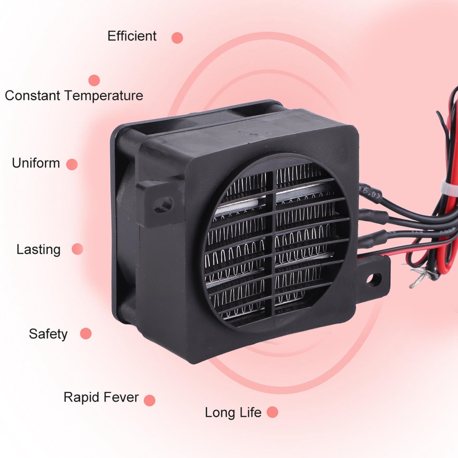 Riscaldatore 12V per Auto, Riscaldamento 100W Elettrico PTC Heater a Temperatura Costante Elemento Riscaldante Stufetta per Piccoli Spazi Auto
