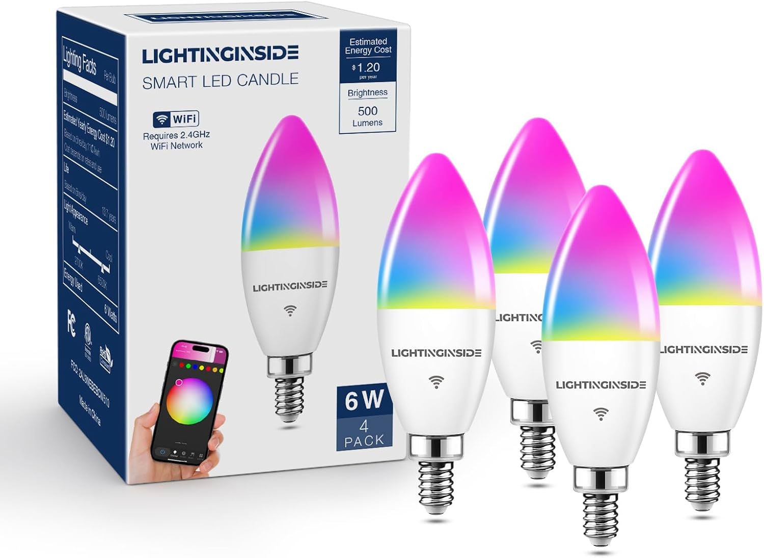 4Pack Smart E12 Bulbs + 4Pack Smart A19 Lights Bundle