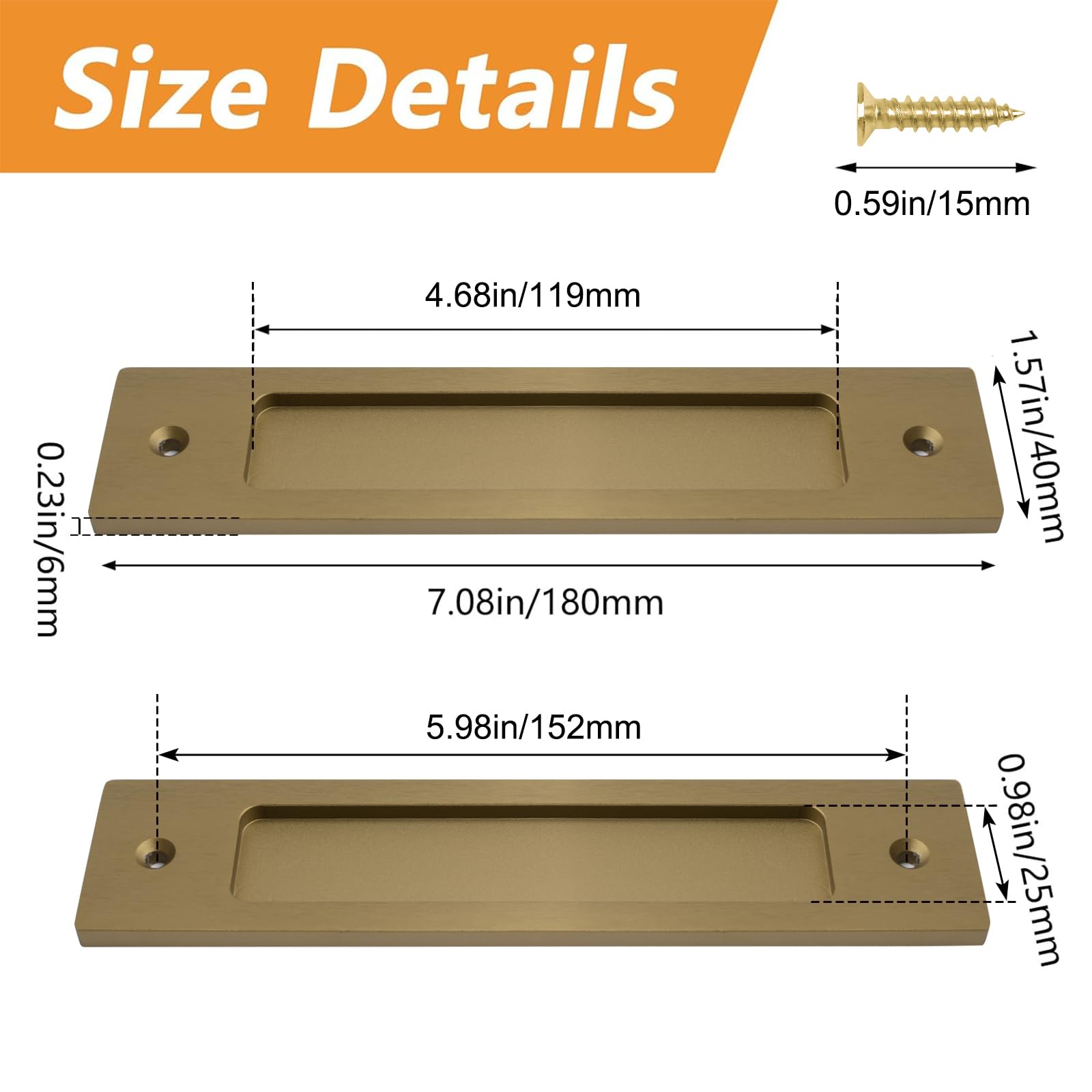 Champagne Gold Sliding Door Pulls - MOROBOR -2