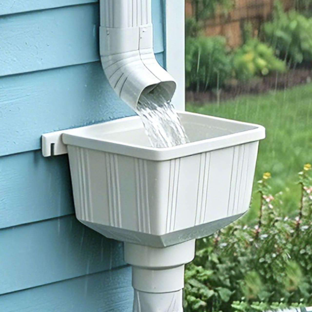 HOMSFOU Scarico Grondaia Downpipe Adattatore Universale Adattatore Paesaggio Deviatore Acqua Piovana Grande Imbuto Outdoor Acqua Piovana Grondaia Tamburo Drenaggio Olio Adaptador Bianco PVC Beccuccio