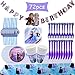 Babioms 72Pcs Anniversaire Vaisselle Kit - Plate, Serviette en Papier, Couteau, Fourchette, Tasse, Nappe, Pailles, Tirez Le Drapeau, Fêtes à Thème Assiette de Diner - 10 Personnes