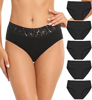 Wealurre Women's Underwear, Lace Briefs Cotton Hipster Women's Panties, Underwear for Women, Pack of 5
