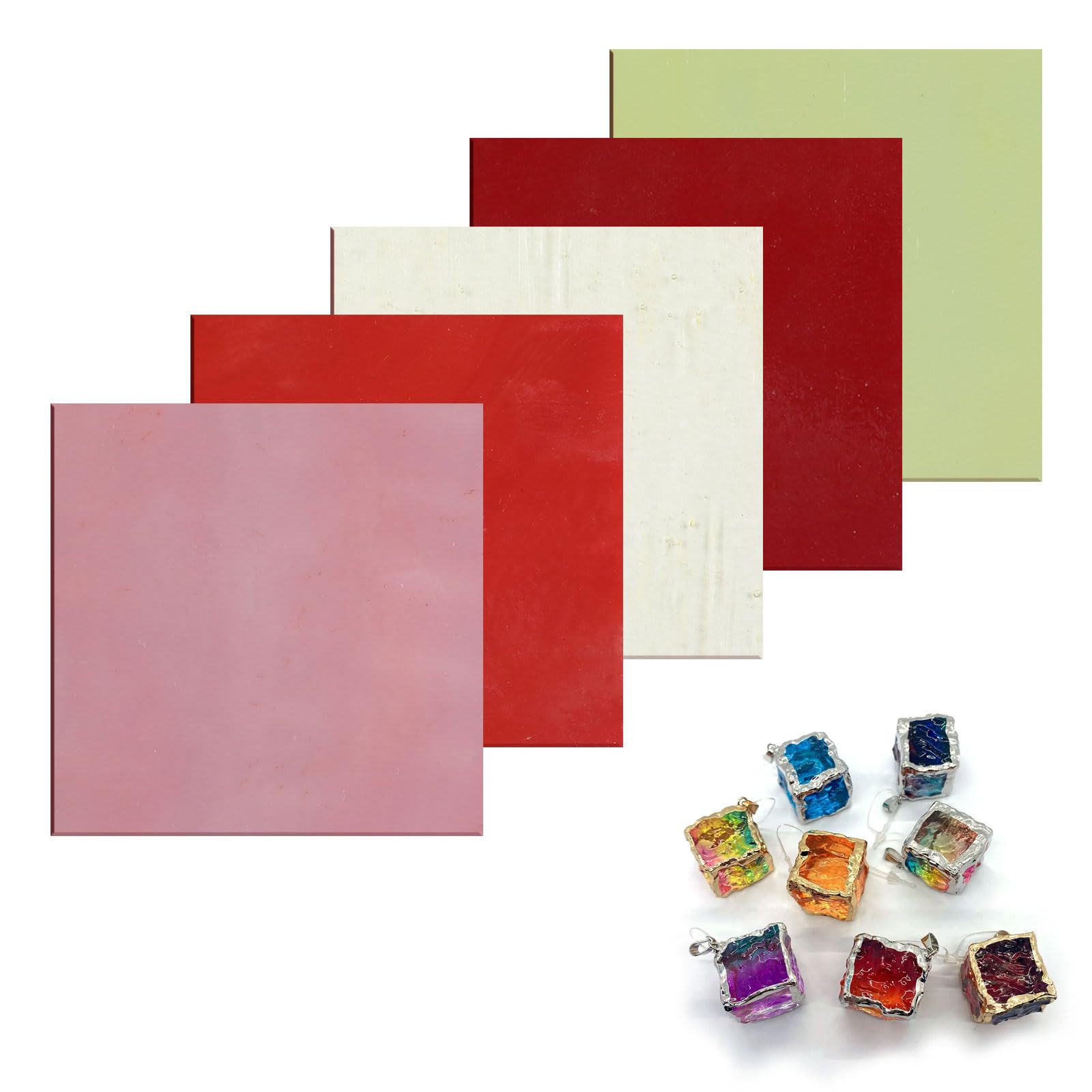 90 COE Fusing Glass Supplies Art Stained Glass Assorted Fusible Glass Jewelry Making Supplies for Microwave Kiln Fusing Glass DIY Crafts, Stained