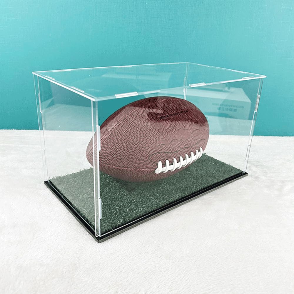 Vitrine transparente en acrylique avec support pour ballon, 31,8 x 18 x 19 cm, idéale pour les souvenirs et les objets de collection