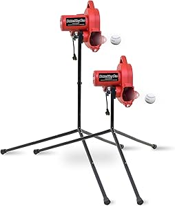 Heater Power Alley Pro Real Baseball Machine - Adjustable Design, Pitches Real Baseballs Up to 45 MPH, Accurate and Portable Training Tool for Batting, Pitching, and Field Practice