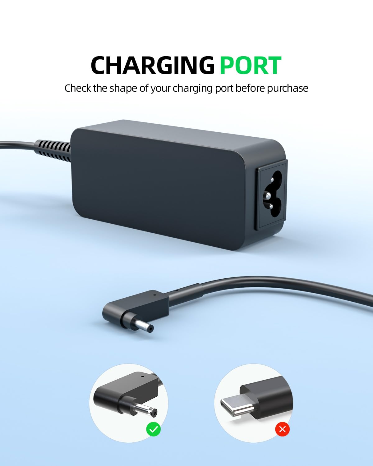 45W Superer AC Charger Fit for Acer Aspire N15P6 N19H1 N15P5 N15W9 TravelMate N16Q15 N18P5 Laptop Adapter Power Supply Cord