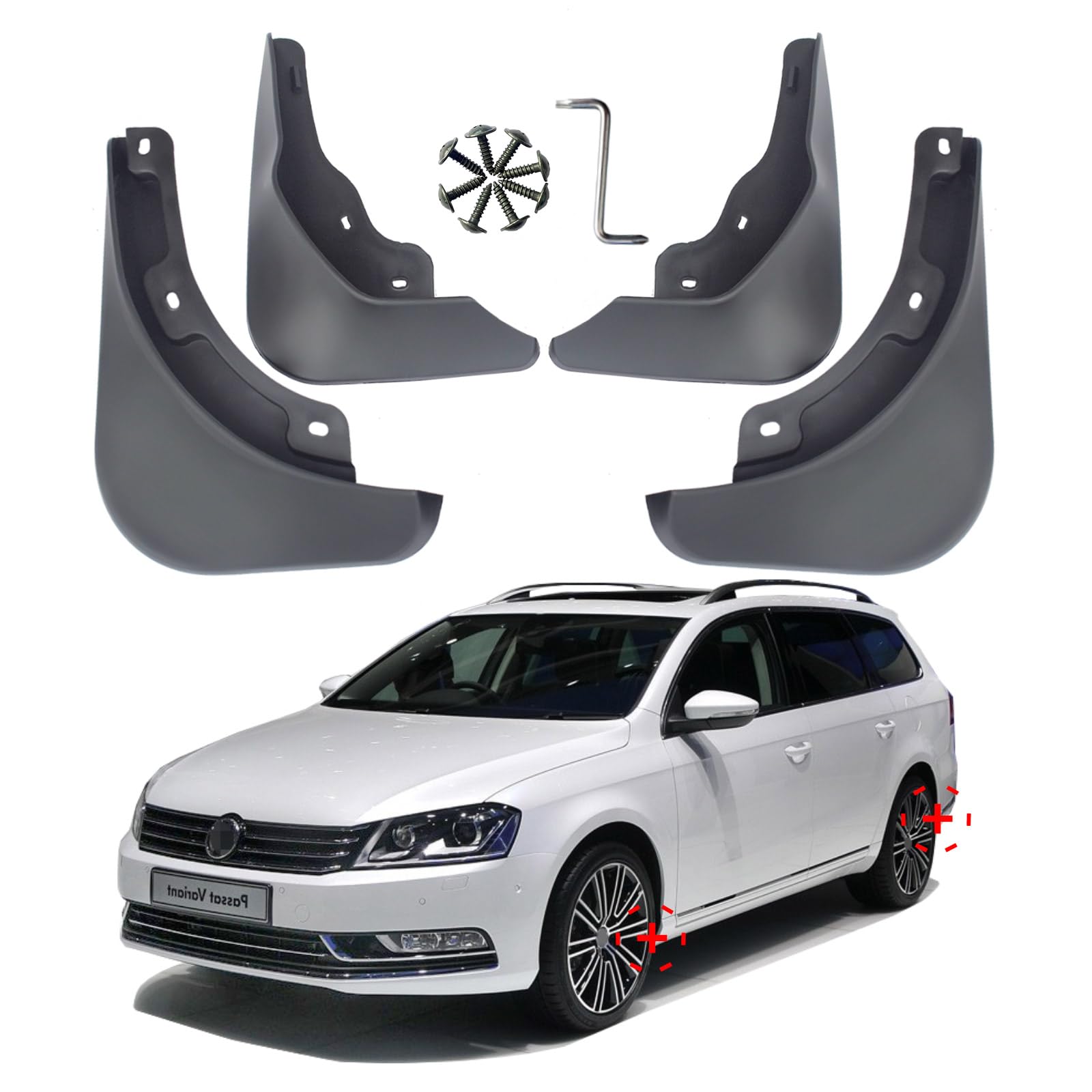 Ochraniacze Błotne Do Samochodu Dla VW Passat B7 Kombi Ochraniacze Na Błoto Dla VW Passat B7 Alltrack Kombi Osłony Przednie Tylne 4szt 2010 2011 2012 2013 2014