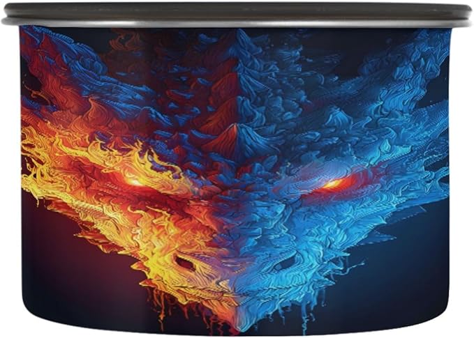 ALAZA Dragon Water Fire Black Coffee Canister 30oz miniatura 4
