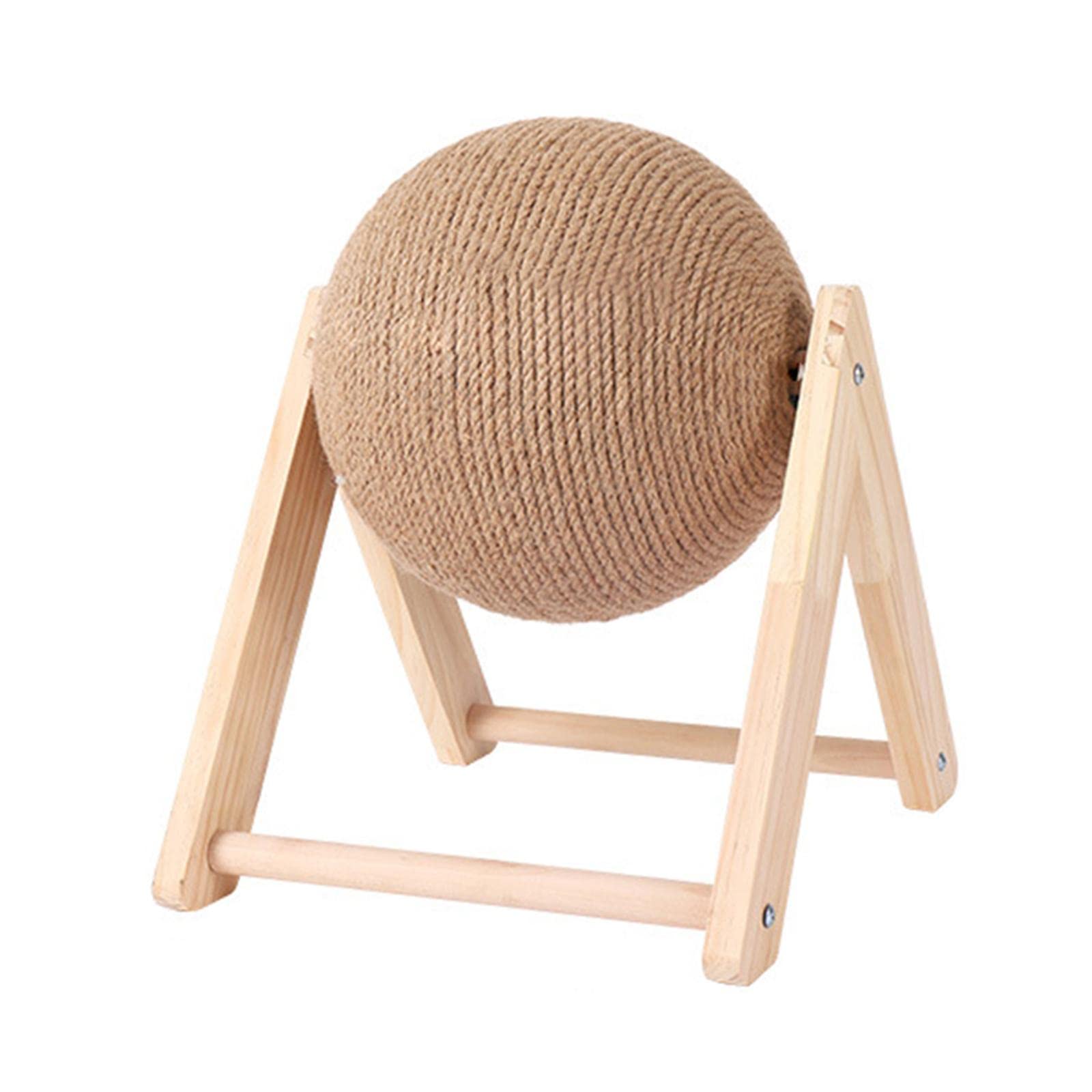 Balle à griffer pour chat stop dégâts support bois triangle sisal stable