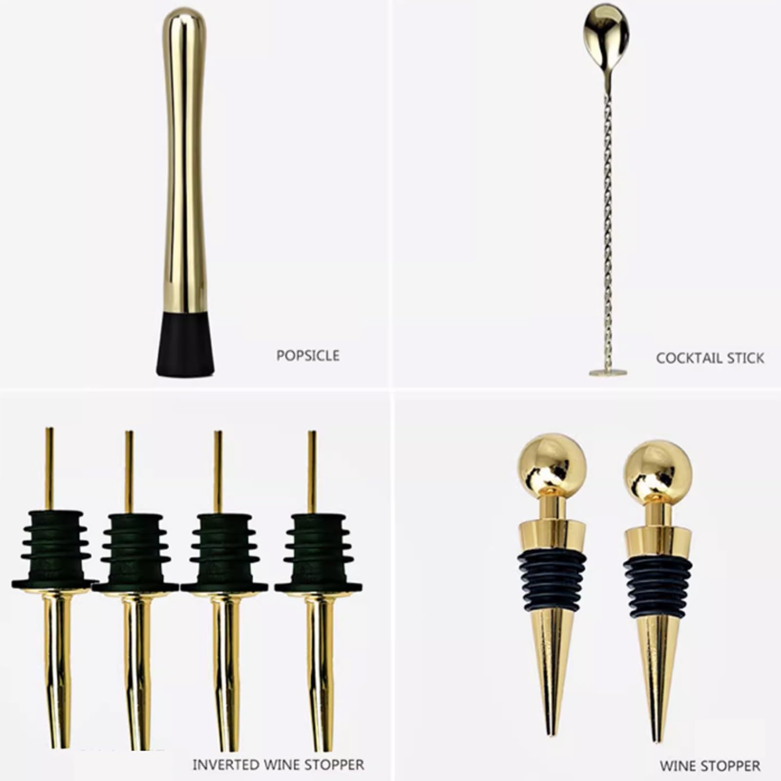 Cocktail Shaker Cocktail Bartending Set Bar Shaker Shaker 20 Pezzi Set di Misurini for Bevande in Acciaio Inossidabile Shaker per Bevande Miste (Color : Nero, Size : A)