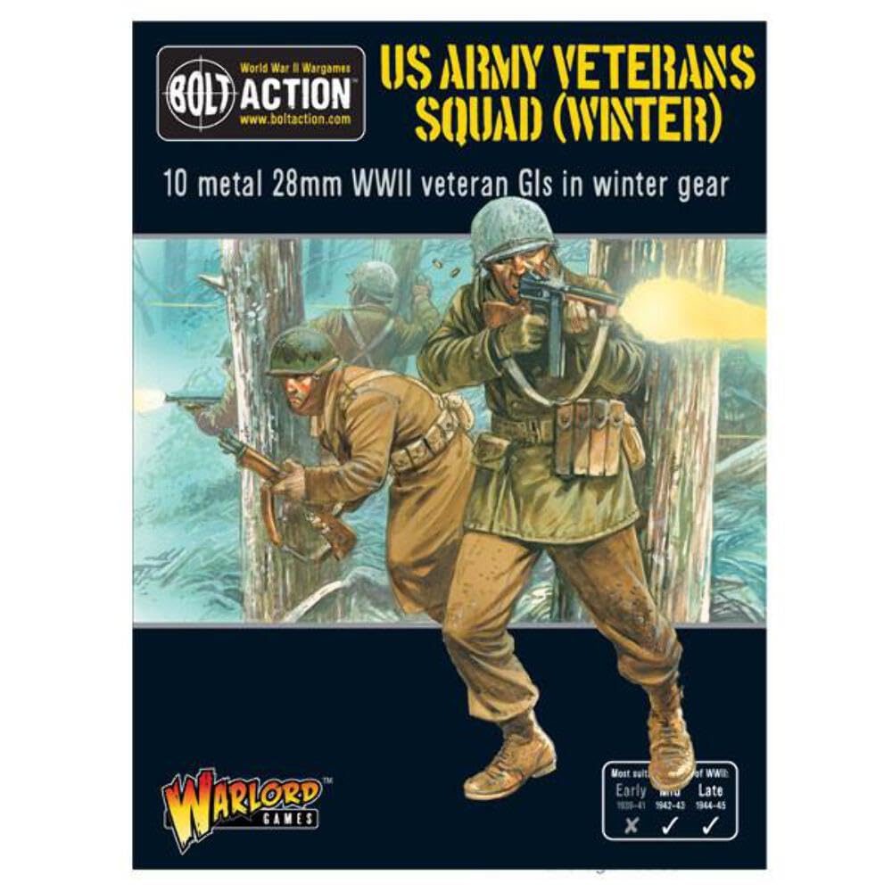 Warlord Games Metallic Us Army Veterans Squad (Winter), Bolt Action Wargaming Miniatures
