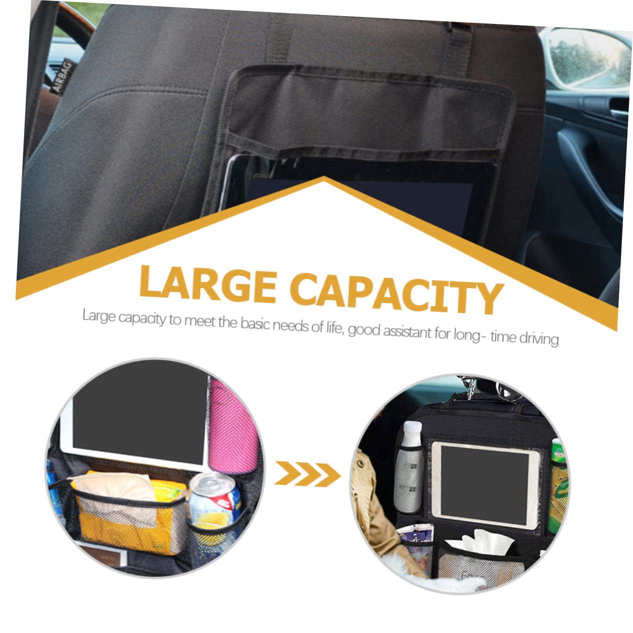 Mikinona Organizer per Seggiolino Auto Sedile Posteriore 2 Pezzi Multi-tasca Pieghevole per Smartphone Portafogli e Accessori Organizer per Auto Borse da Viaggio