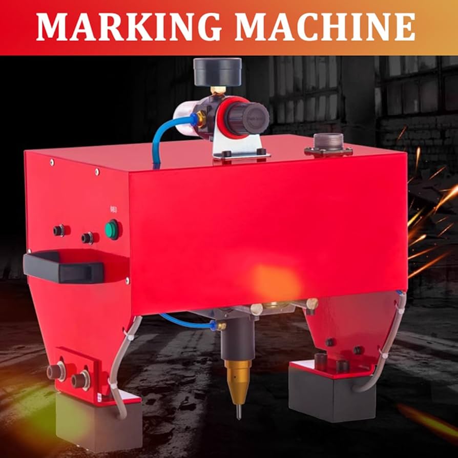 ZWJABYY Pneumatic Marking Machine 100x20mm Metal Marking Engrave Machine Air Dot Peen Marking Machine For Metal Marking VIN/Code/Chassis Number,Depth
