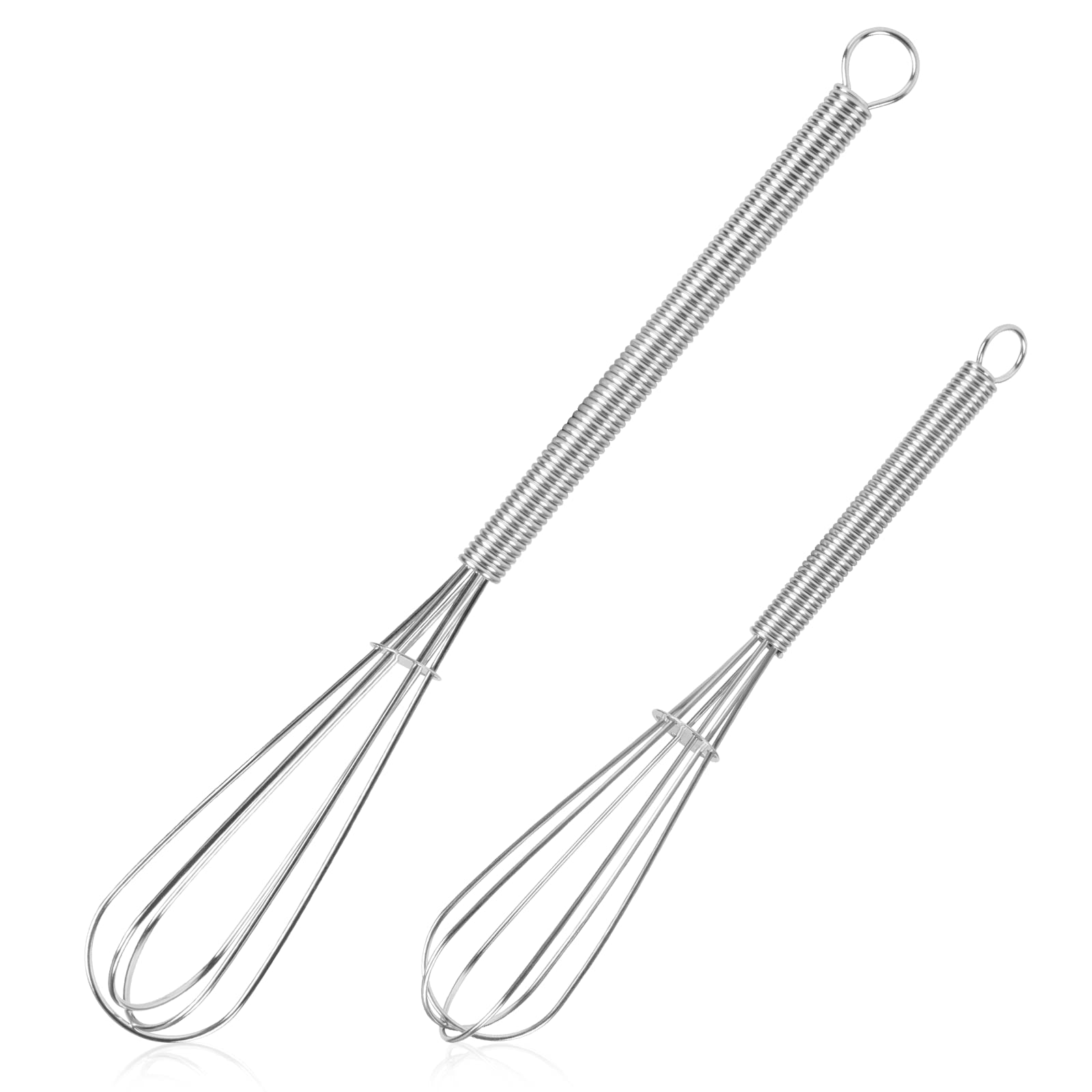 NileHomeMini Whisks Stainless Steel Whisk Set 5" 7" Kitchen Small Wisk Balloon Wire Tiny Whisks for Cooking, Whisking, Blending, Beating, Stirring 2Pack