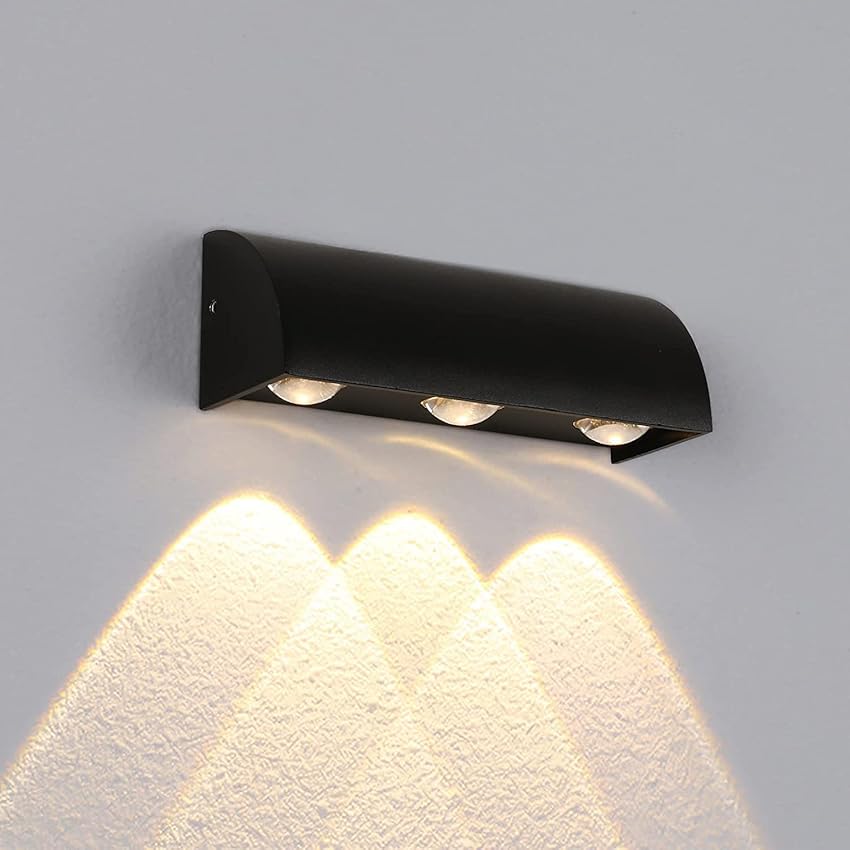 Immagine del prodotto Osairous Moderna Applique da Parete per Interni/Esterni 9W, Lampada Muro a LED 3000K Bianco Caldo, IP65 Impermeabile Nera per Cortile Camera da Letto Studio Corridoio Soggiorno Hotel