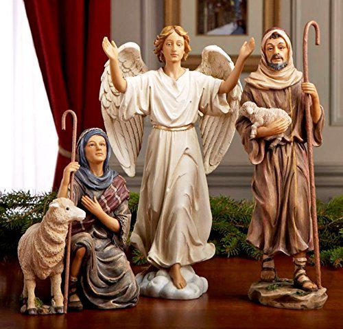 1 X Nativity Shepards and Angel for Three Kings Gifts 10 inch Set by Three Kings Gifts