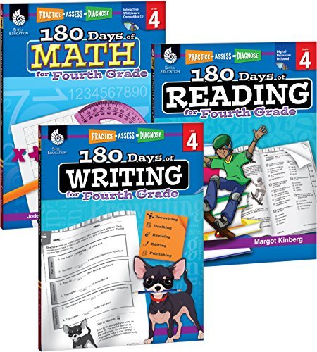 180 Days of Reading, Writing and Math for Fourth Grade 3-Book Set (180 Days of Practice) by Teacher Created Materials (2015-10-01)      Paperback – January 1, 1738