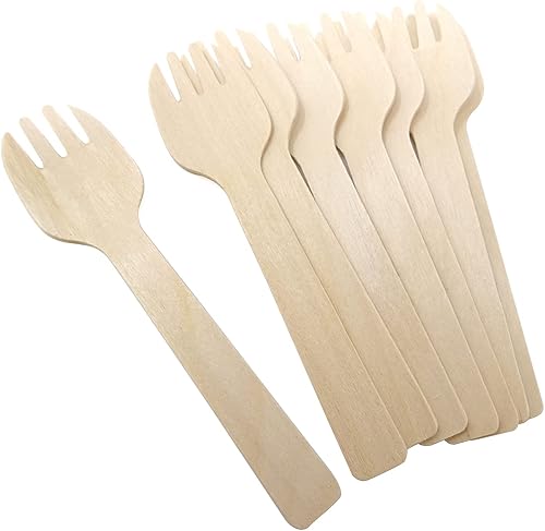 Miniatura 3 de Honbay 100pcs 10.5cm4.13inch Mini tenedor de prueba de madera cuchara cuchara de muestreo cuchara de postre cuchara helado cuchara aperitivo cuchara