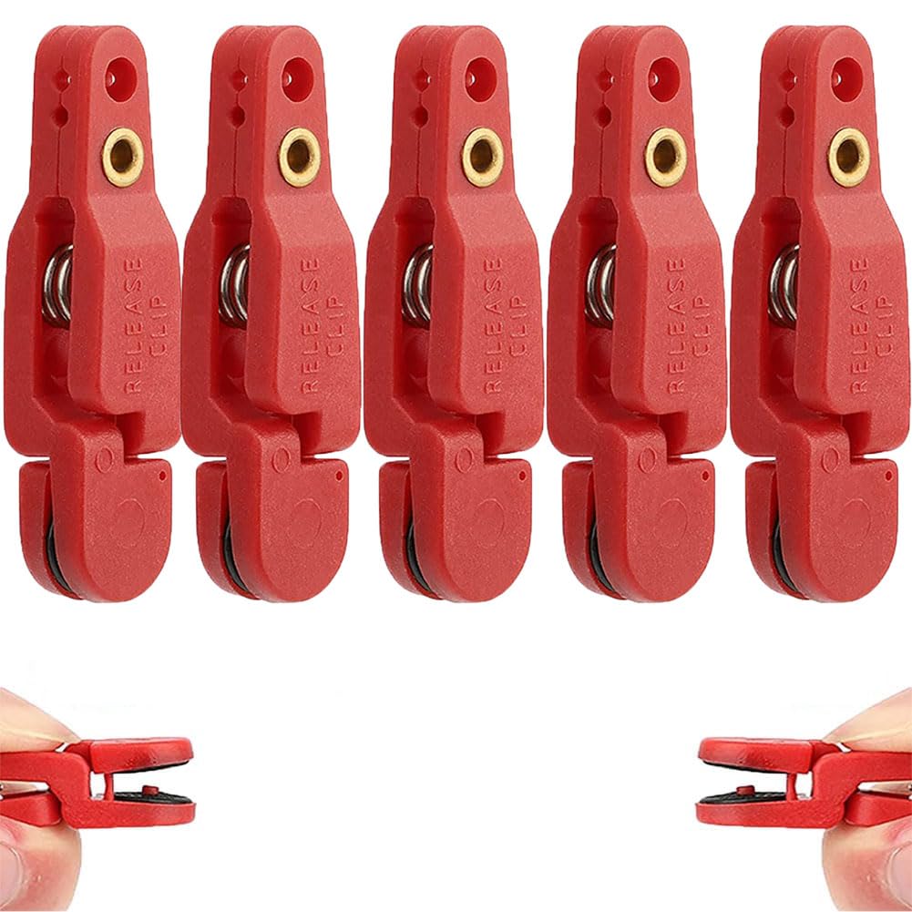 Gaderth 5pcs Heavy Tension Snap Release Clips, Fishing Downrigger Clips with Key Ring, Outrigger Line Clip, Snap Release Clips for OffshoreTrolling Fishing Planer Board