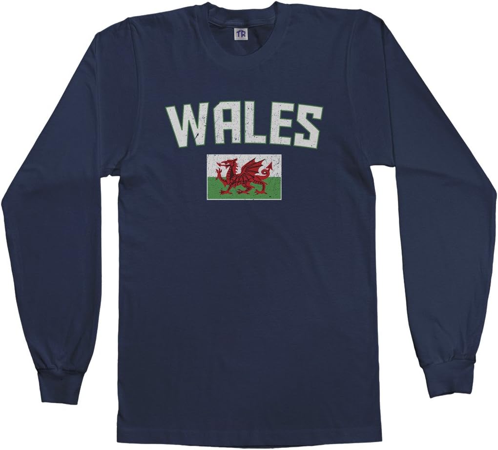 Threadrock Men's Wales Flag Long Sleeve T-Shirt