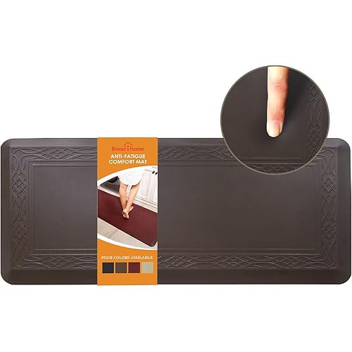 24 x 60 Inch Extra Support Anti Fatigue Comfort Kitchen Mat, Waterproof Long Kitchen Runner, Non-Slip Standing Desk Mat, Commercial Pads for Offices, Home, Garages (Bordeaux Coffee, 24'' x 60'')