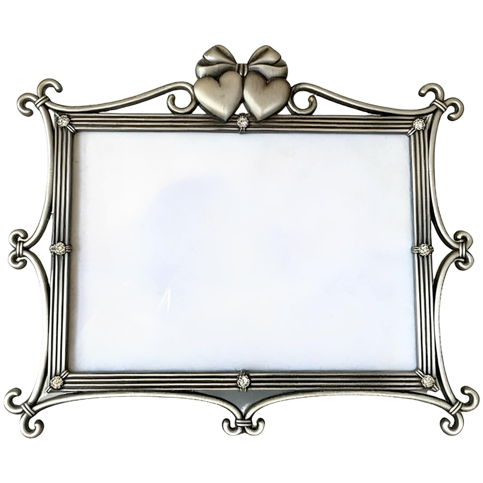 Cadre photo en métal avec strass et motif cœur pour un cadeau inoubliable