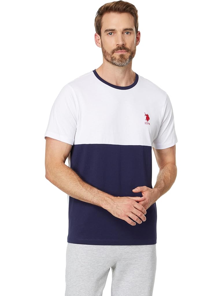 U.S. POLO ASSN. Short Sleeve Colorblock Crew Neck Jersey Tee Shirt