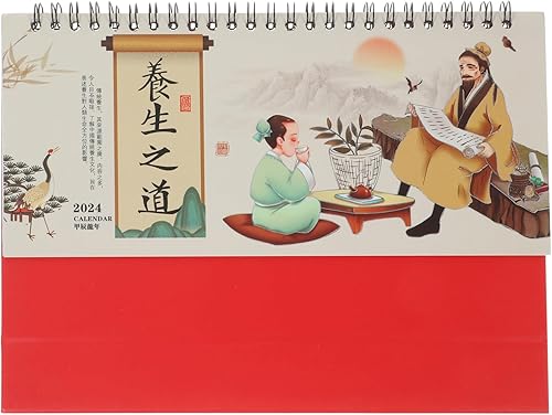 Miniatura 10 de NUOBESTY Calendario chino de escritorio 2024, calendario del año del dragón, calendario de escritorio chino lunar en espiral, calendario para