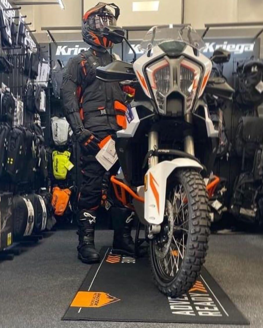 BIKETEK Tapis environnemental Garage Mat Adventure Ready Orange Noir Moto Neuf