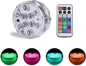 Funien luzes subaquáticas conduzidas, Luzes LED com Remoto À Prova D 'Água Subaquática Luzes Led Pad Bateria Operado para Aquário Banheira de Hidro Lagoa Base de Piscina Vaso Jardi