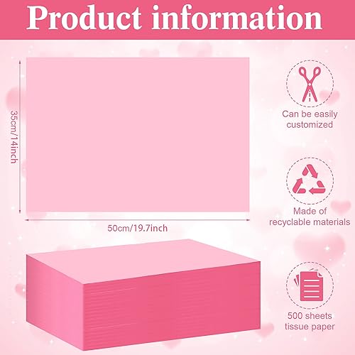 Miniatura 2 de Teling 500 hojas de papel de seda kraft para bolsas de regalo, 14 x 20 pulgadas, papel de regalo a granel para bodas, cumpleaños, proyectos de