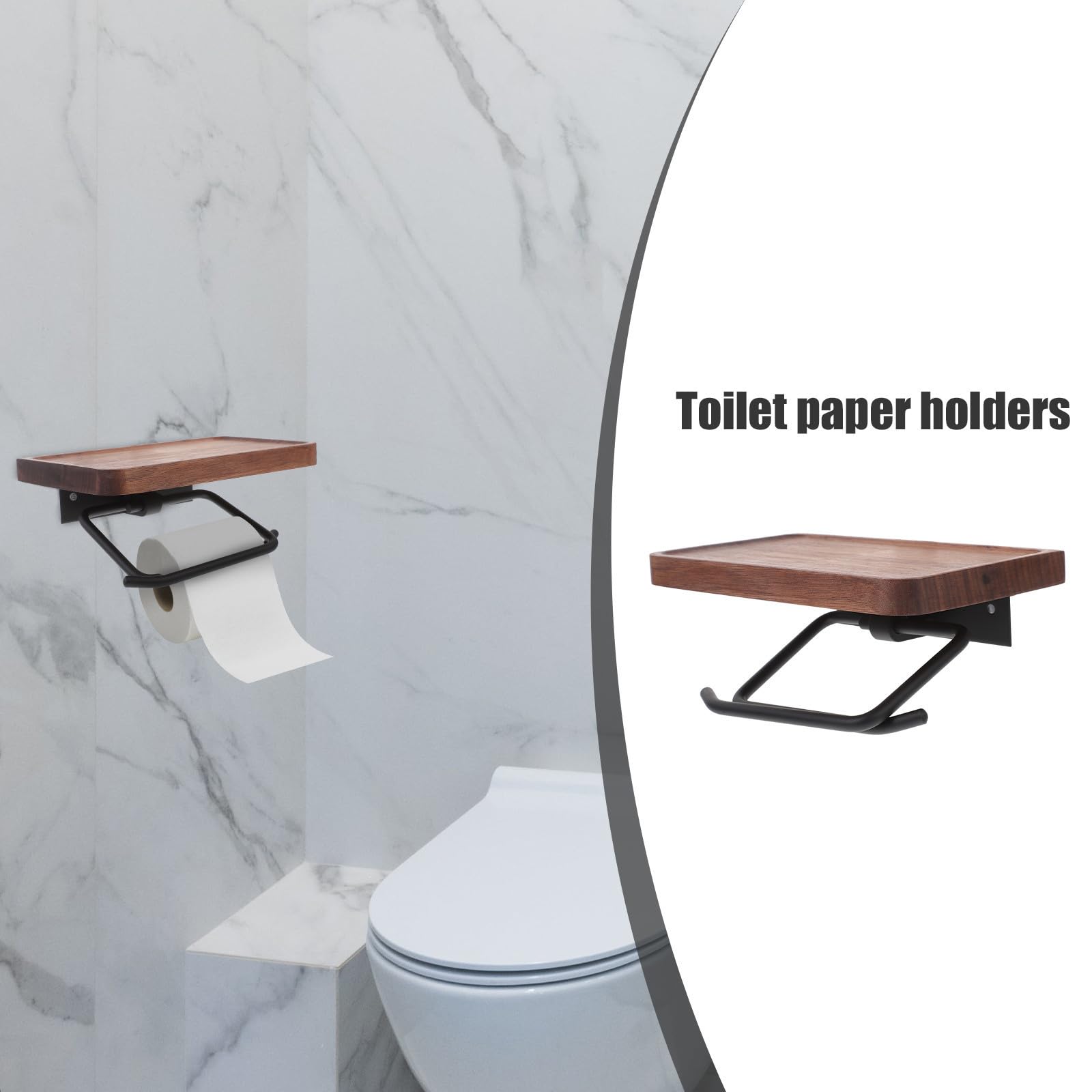 Wandmontierter Toilettenpapierhalter Praktische Ablage Eisen und konkavem Design Großem Fassungsvermögen für Klassische Optik Badezimmer