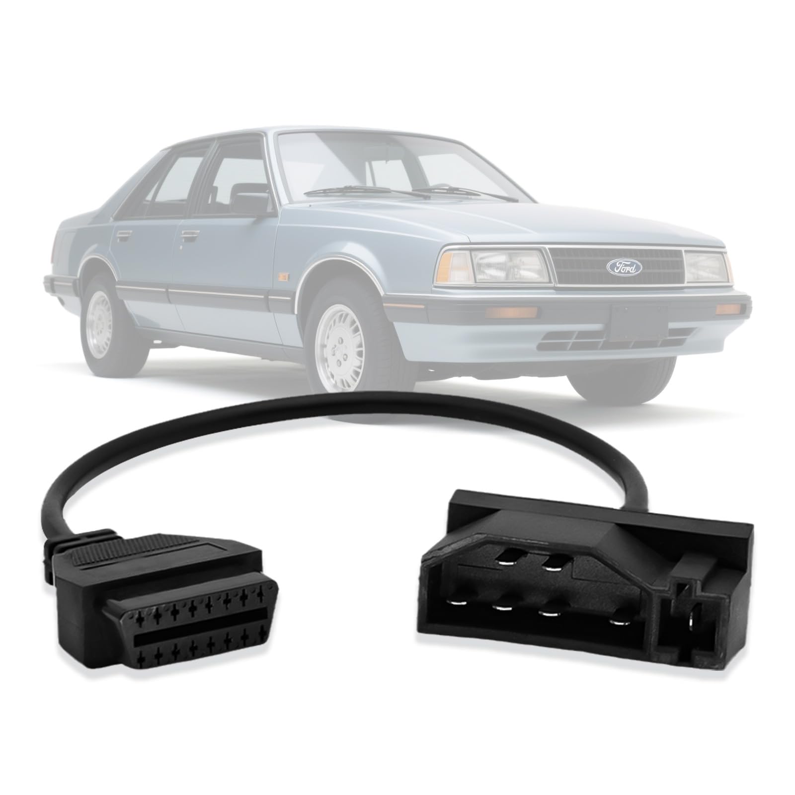OBD Adapter, Fit for Ford 7 Pin Obd1 to OBD2 16 Pin Connector, Compatible with Ford Vehicle Diagnostic Cable, Work with OBDii Scan Tool/Code Reader