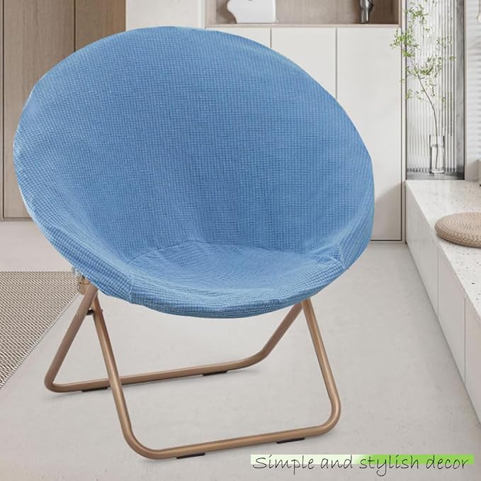 Funda Estirable para Sillón Redondo Tipo Saucer Azul Claro miniatura 2
