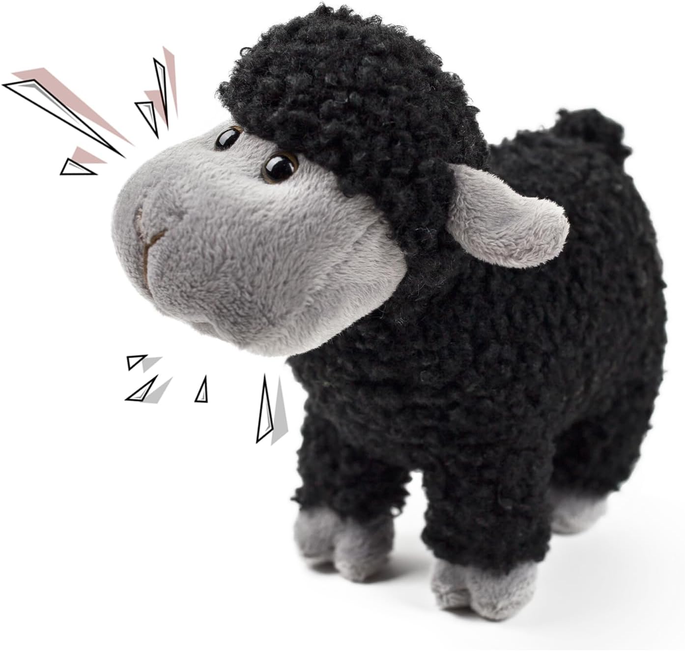 Tiny Heart Screaming Sheep Toy Stuffed Animal with Sound Interactive Baby Lamb Plush Cute Soft Makes Funny Sounds Liven Up Atmosphere Party Gift for Friends Coworkers (White Standing)