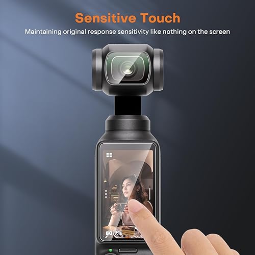 Miniatura 8 de OMOTON Paquete de 2+2 protectores de pantalla para DJI Osmo Pocket 3, protector de pantalla de vidrio templado con bandeja de fácil instalación para