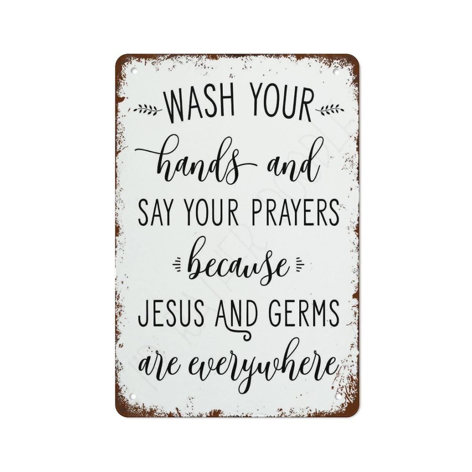 IDGTTLDF Vintage Funny Bathroom Sign Humorous Saying Tin Sign Retro Metal Wall-Art for Home Decor 8 X 12 inch