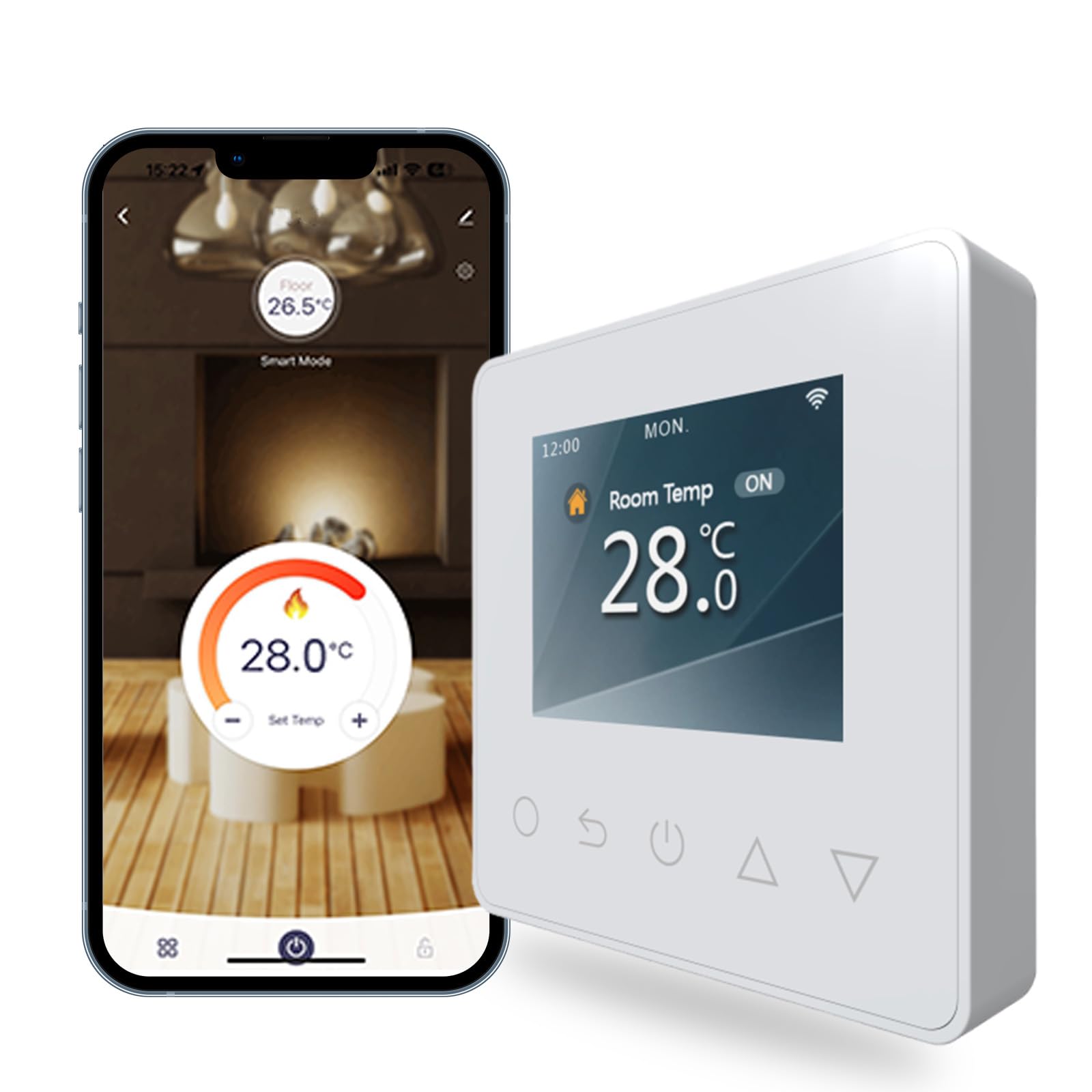 HEATIT Thermostat pour Plancher Chauffant Régulateur de température numérique Circulation hebdomadaire Sonde de Sol programmable avec WiFi