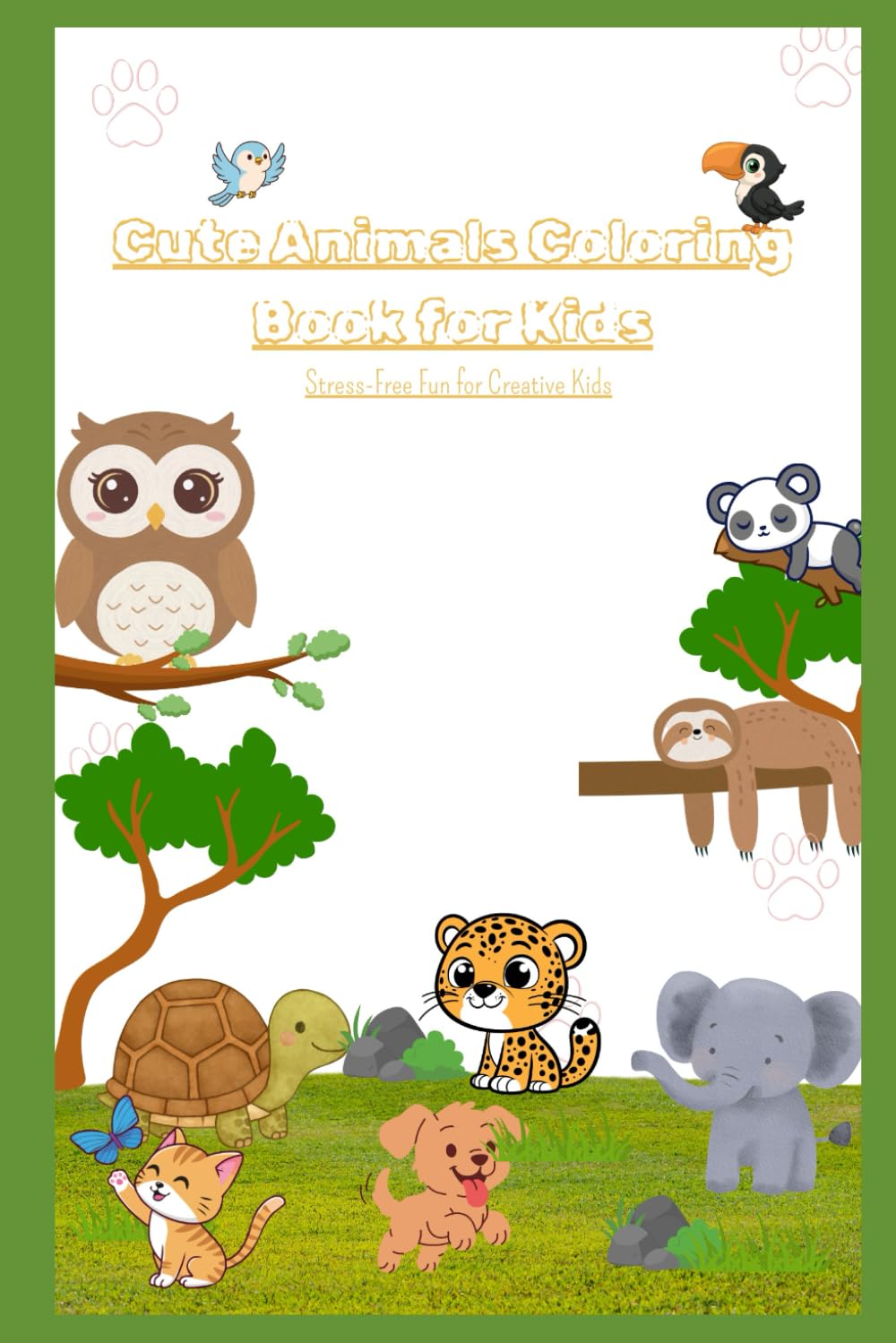 Cute Animals Coloring Book for Kids: Stress-Free Fun for Creative Kids (Puffy Pals Coloring Book – Volume 1)