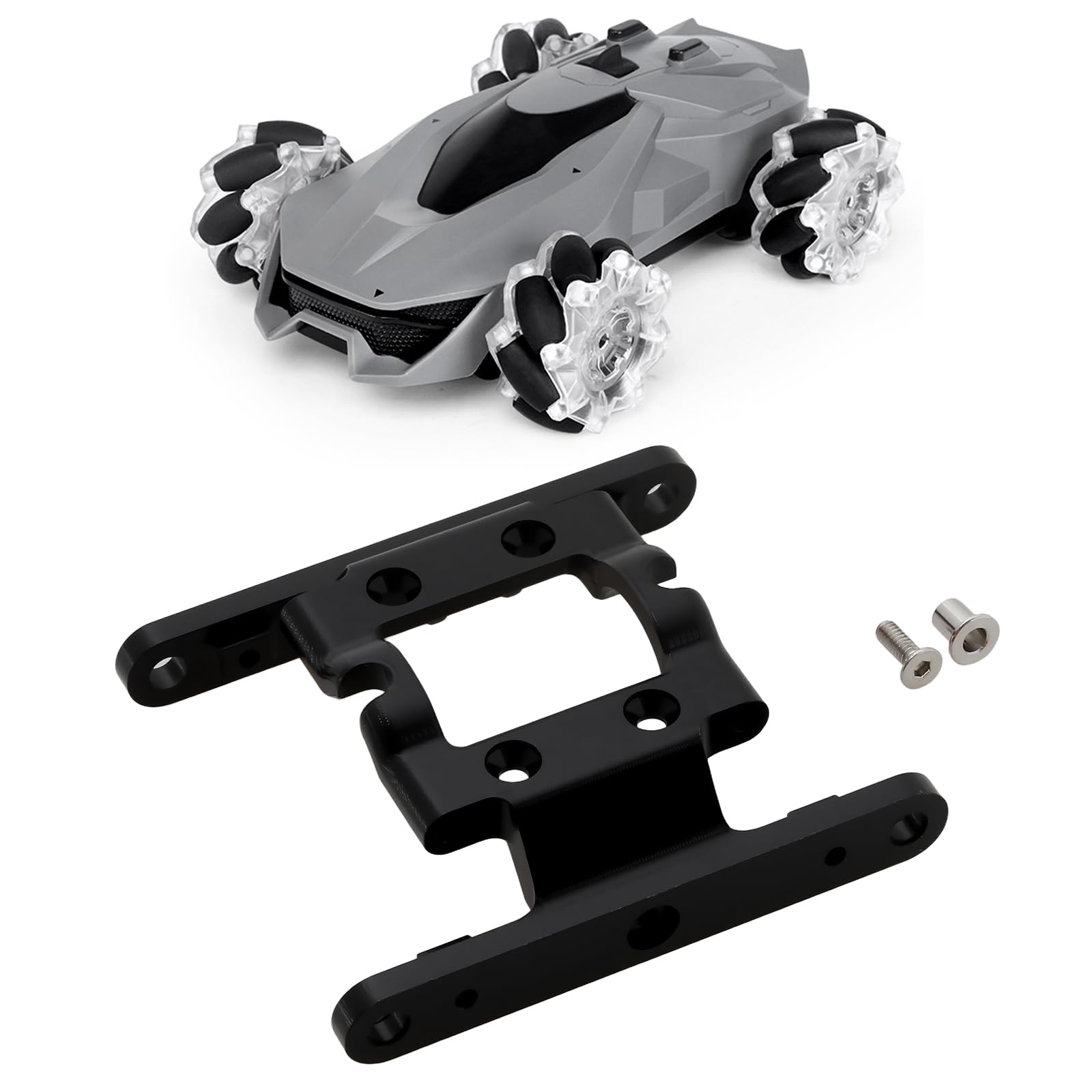 eMagTech 1Set Black Coating Transmission Metal Anti-skid Plate Kit Compatible with Crawler FCX18 1/18 RC (FCX18-05) - Image 4