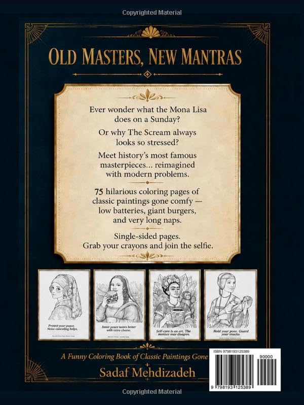 Old Masters, New Mantras: A Funny Coloring Book of Classic Paintings Gone Modern image 3
