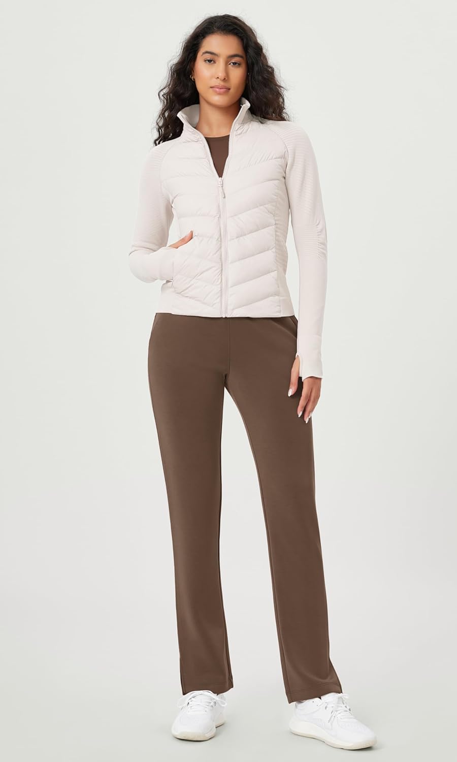 ODODOS Women's Modal Soft Split-Hem High Waist Pants with Pockets Adjustable Shockcord Casual Lounge Pants - Image 4