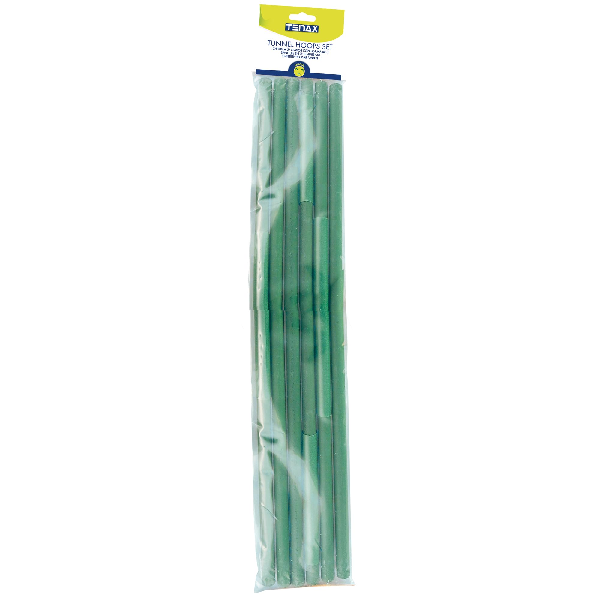TENAX Arceaux en Plastique pour Serres Tunnel Vert, Lot de 6 Tubes de 85 cm + 3 raccords de 15 cm, pour Créer la Structure à Arcs de Serres Tunnel pour Potager