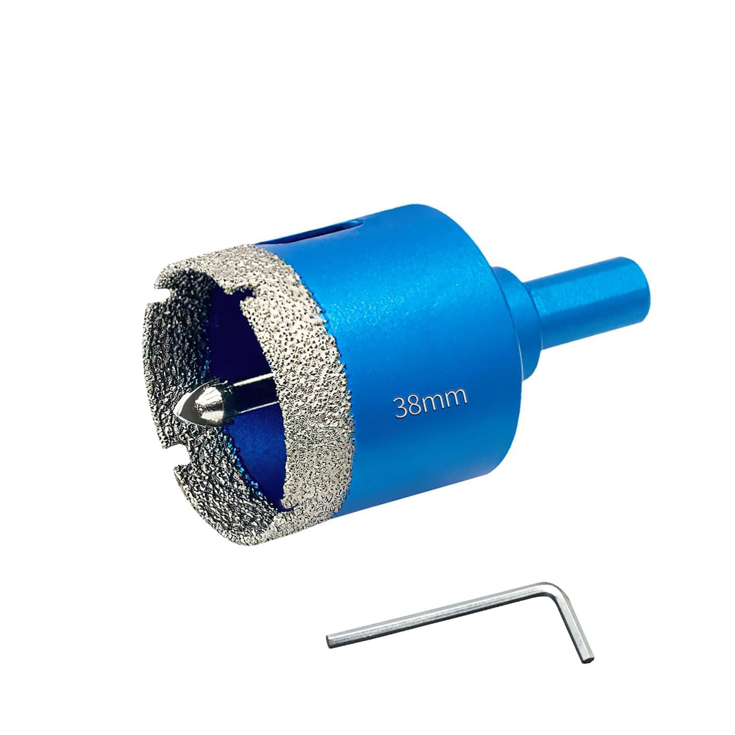 38MM Diamond Hole Saw with Pilot Center Drill Bit,Glass Hole Saw Core Drill Bit with Diamond Surface Coating,Vacuum Brazed Diamond Core Hole Cutter for Tile,Porcelain,Glass