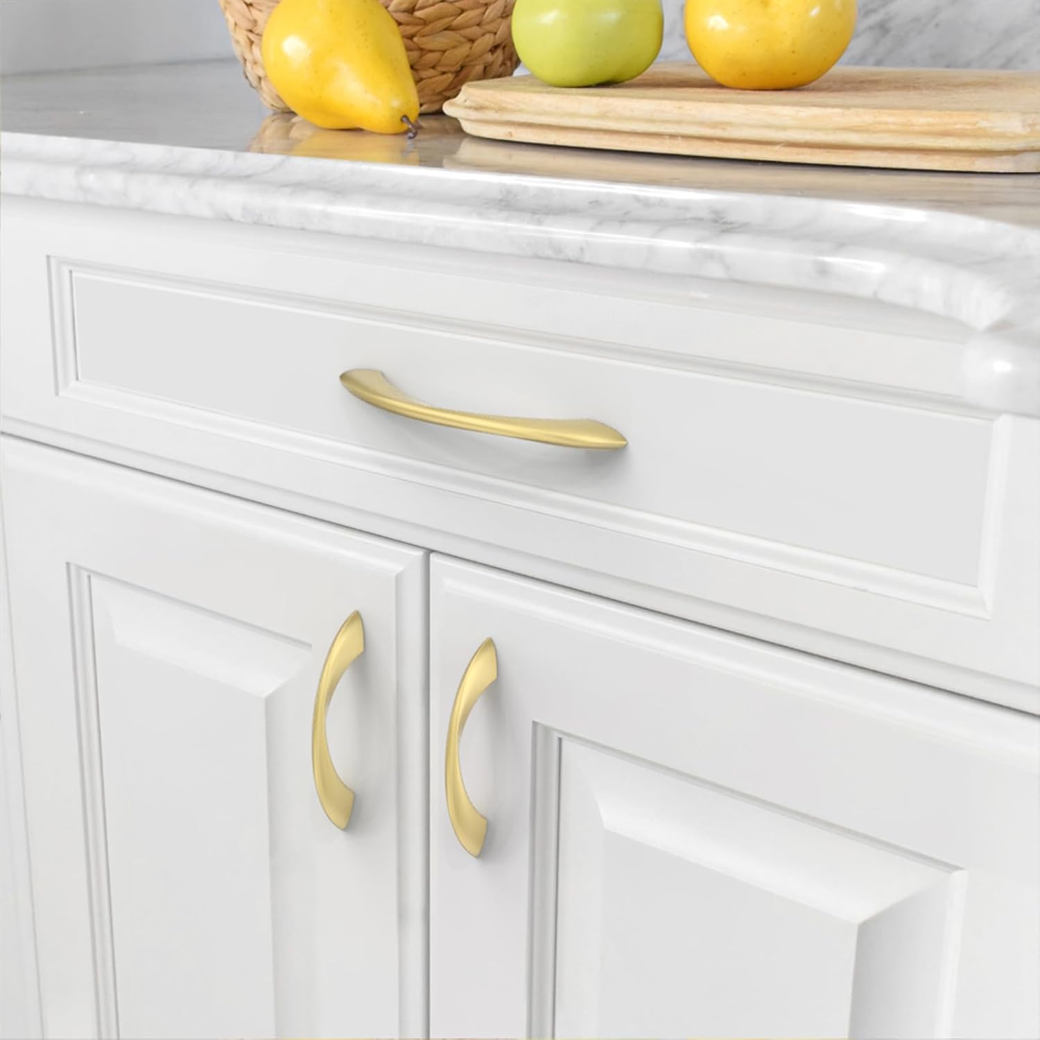 Asidrama 10 Pack 5 Inch(128mm) Brushed Gold Cabinet Pulls Cabinet Handles Cupboard Handles Kitchen Cabinet Hardware for Cupboard Drawer Pulls - Image 3