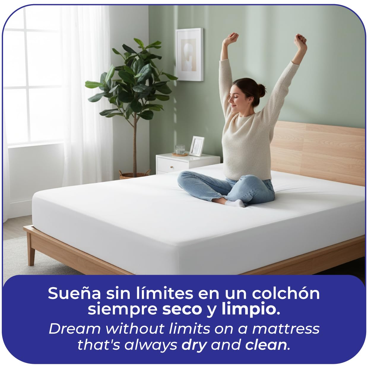 Protector Colchon 180x190 Impermeable, 100% Algodón Fabricado en España Altura hasta 35cm, Cubre Colchon Protector de Colchon Anti Acaros, Funda Colchon Mattress Protector (Cama 180x190/200)